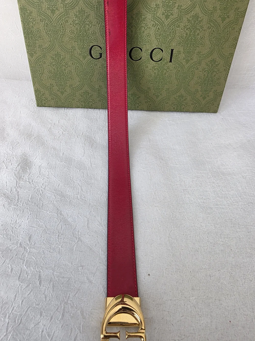 Aurh Gucci Double GG Reversible Leather Belt - Picture 8 of 10